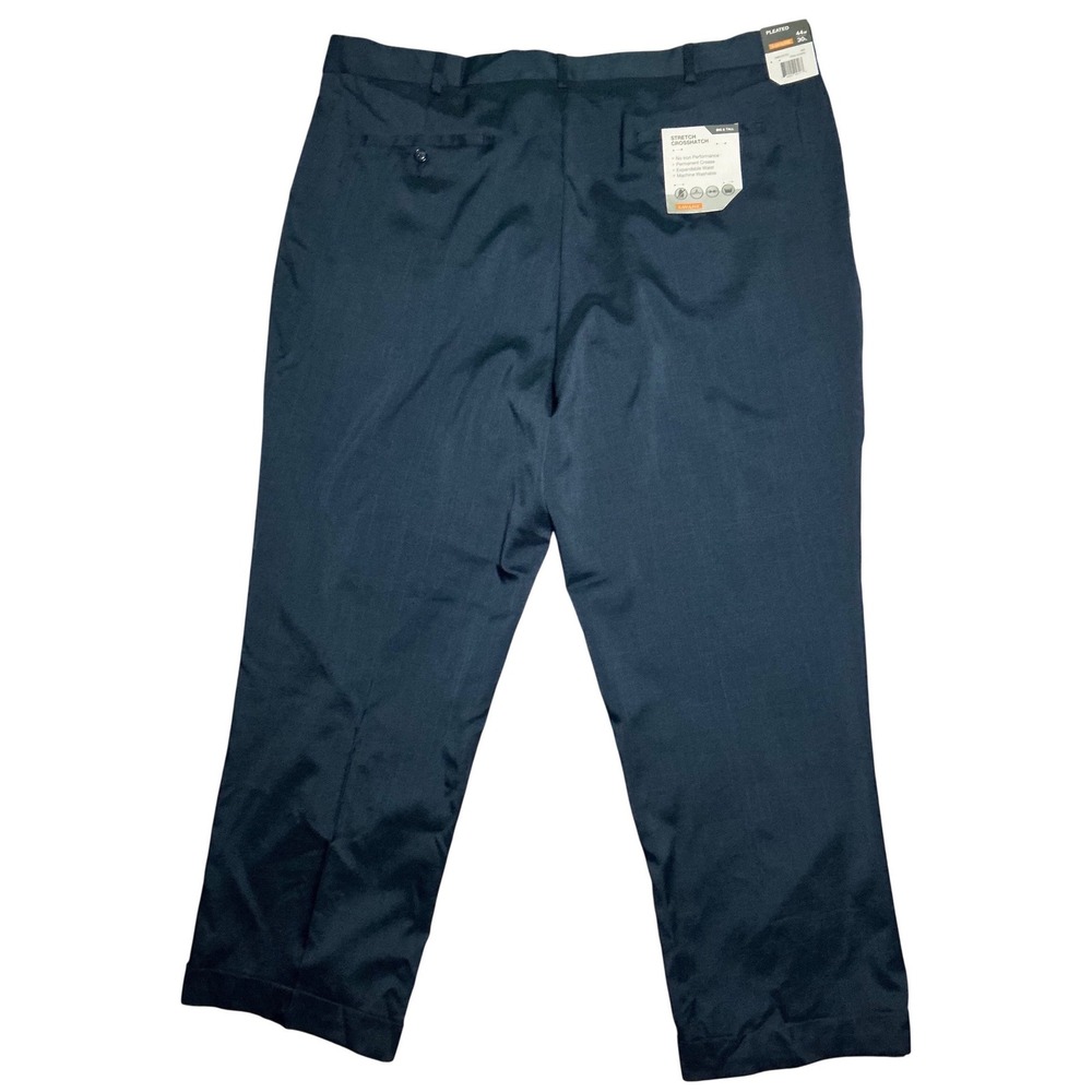 Savane Navy Blue Straight Leg Pants Stretch Business Casual Mens 44x30 Workwear - Picture 2 of 10